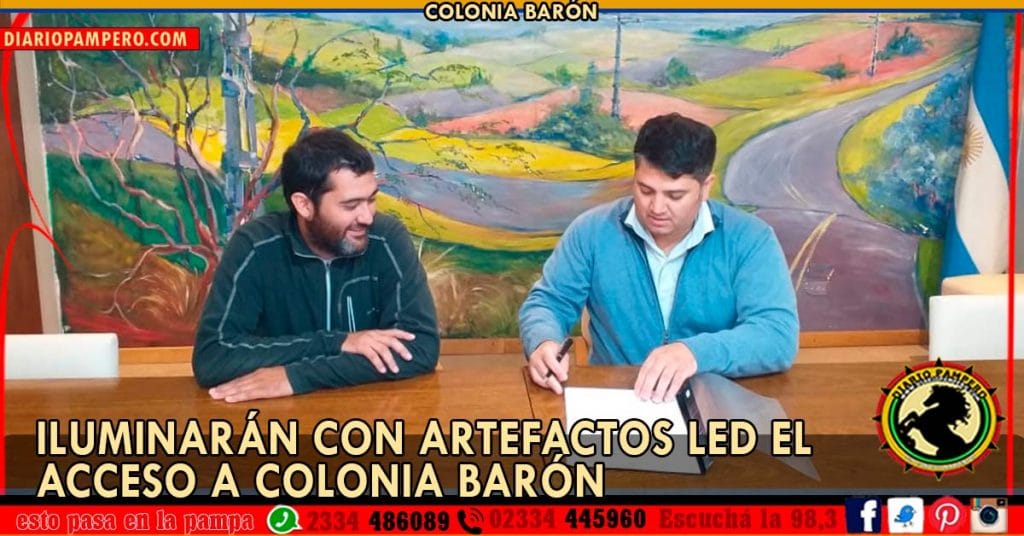 Iluminarán con artefactos led el acceso a Colonia Barón