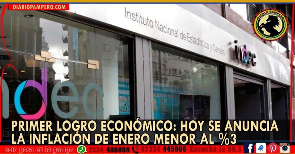 PRIMER LOGRO ECONÓMICO: hoy se anuncia la inflación de enero menor al %3
