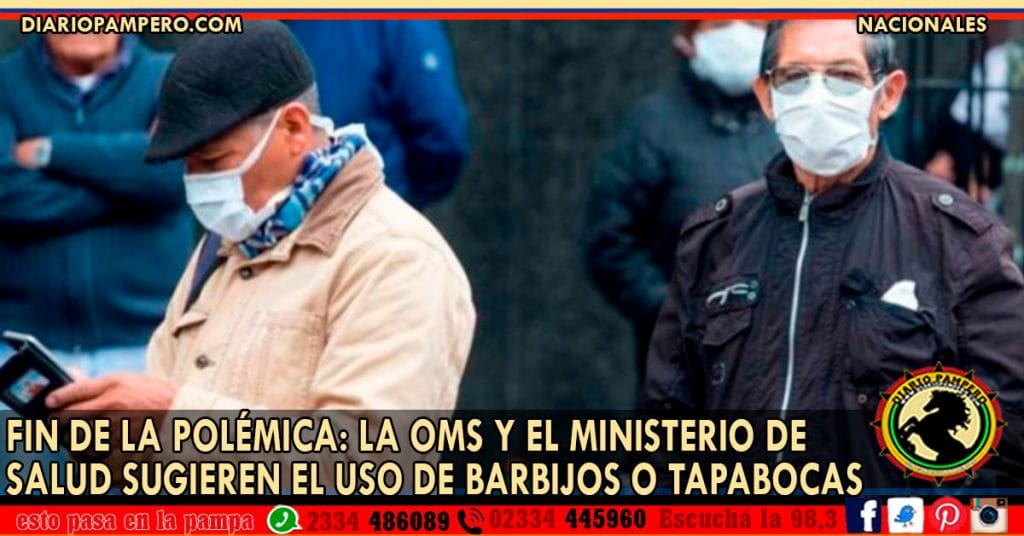 FIN DE LA POLÉMICA: la OMS y el Ministerio de Salud sugieren el uso de barbijos o tapabocas caseros