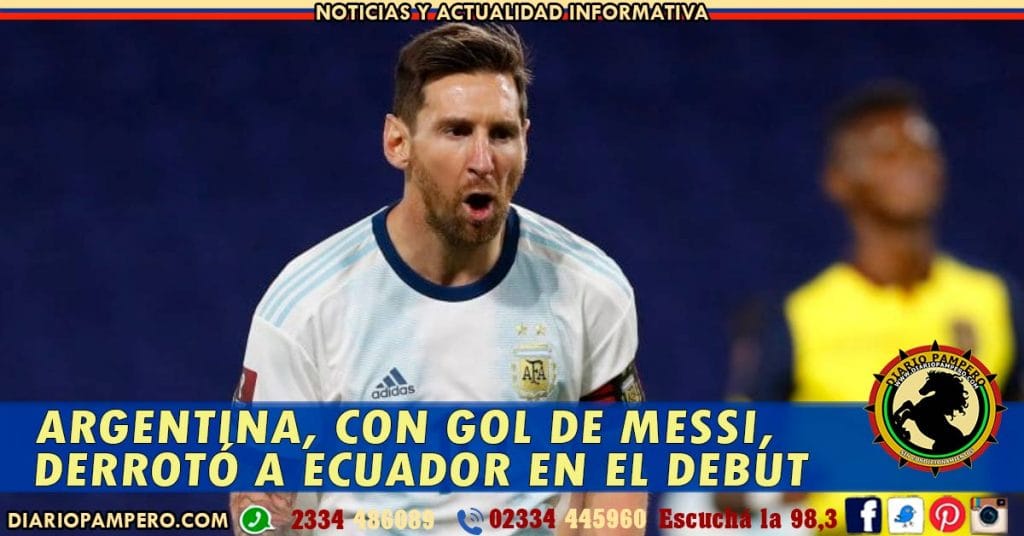 Argentina, con gol de Messi, derrotó a Ecuador en el debut