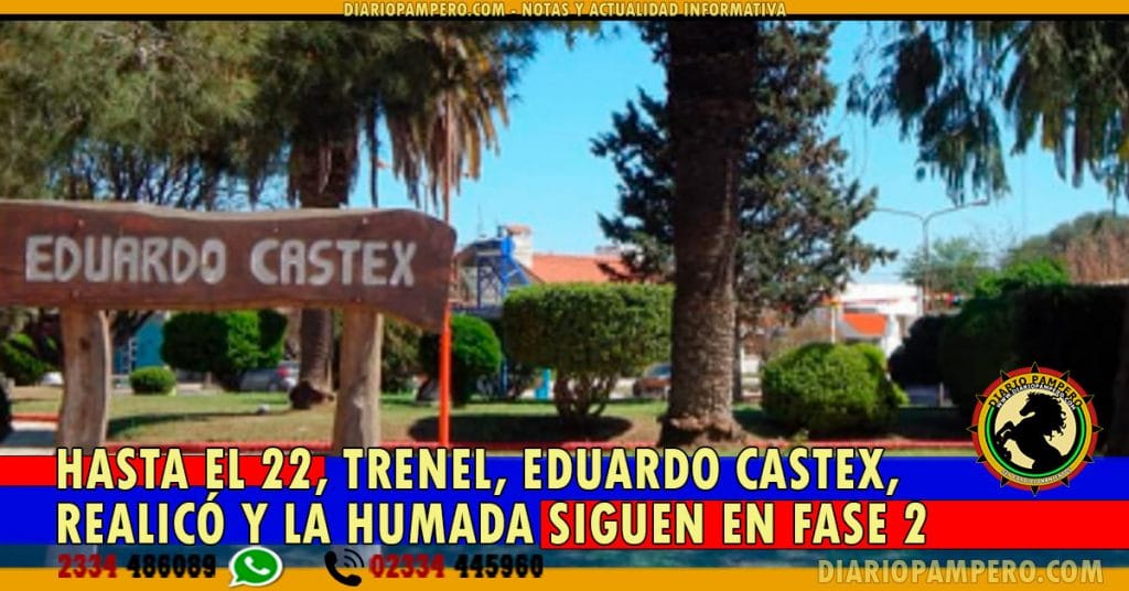 Hasta el 22, Trenel, Eduardo Castex, Realicó y La Humada siguen en Fase 2