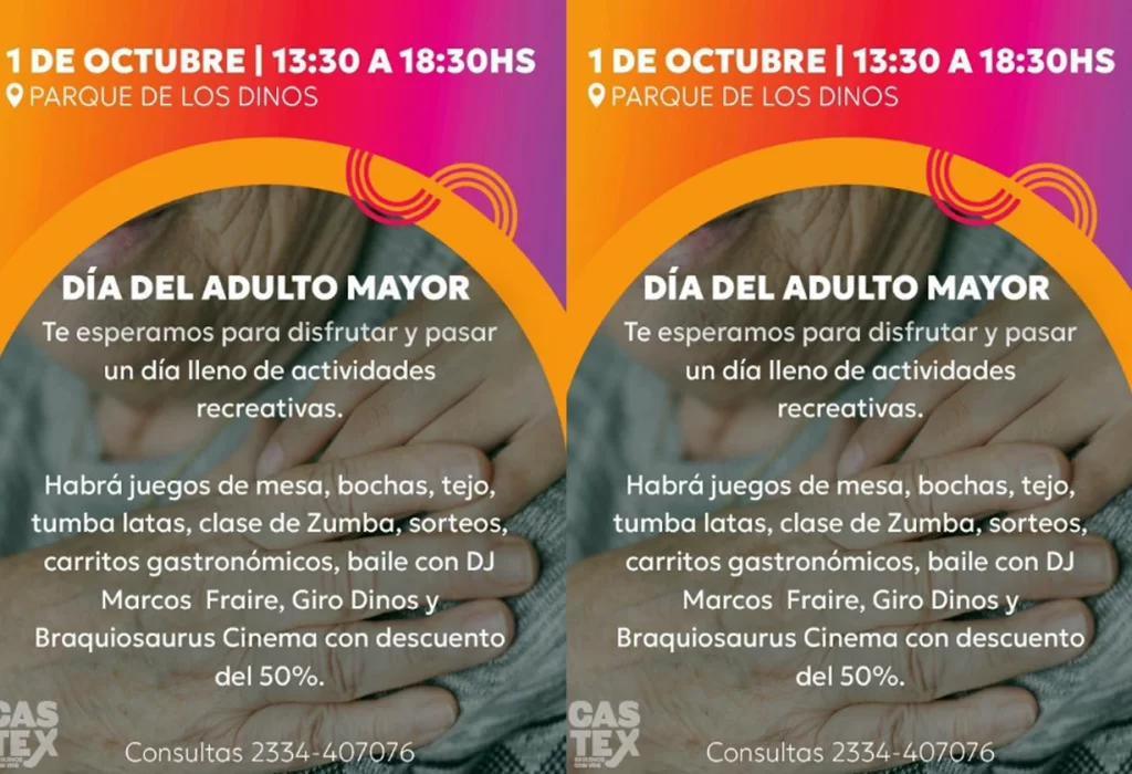 Eduardo Castex celebrará el Día del Adulto Mayor con una jornada recreativa