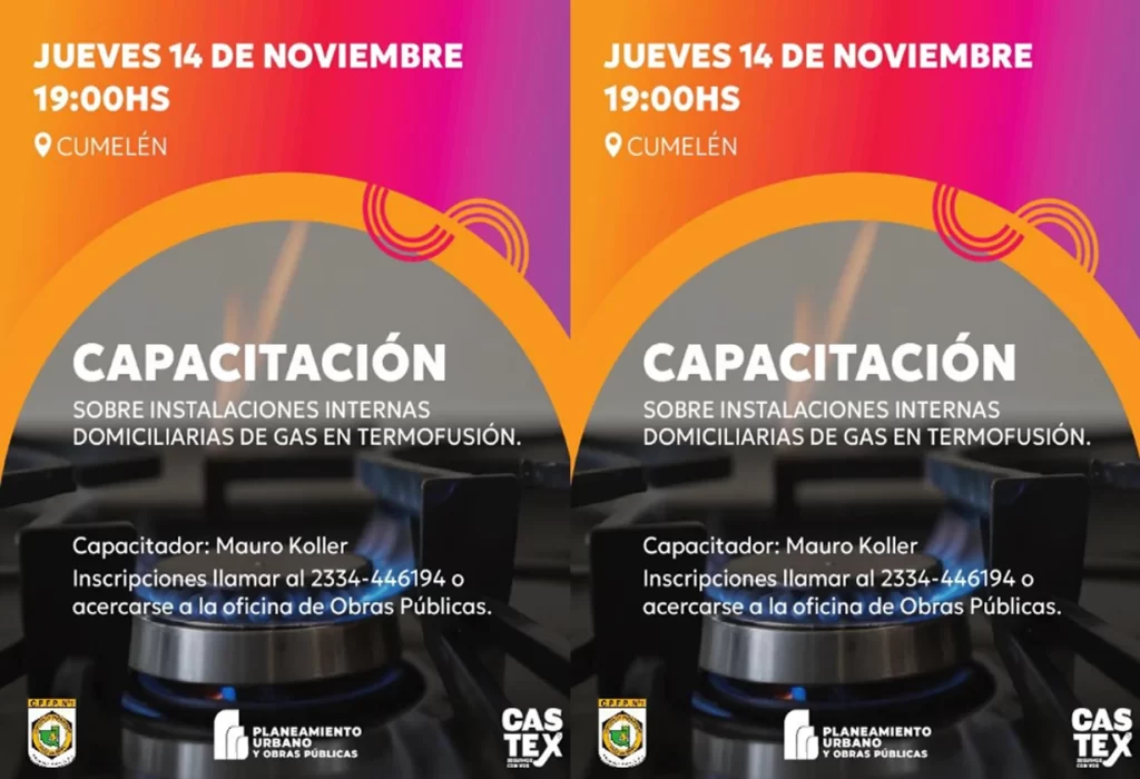 Castex: Nueva Capacitación en Instalaciones de Gas Domiciliario
