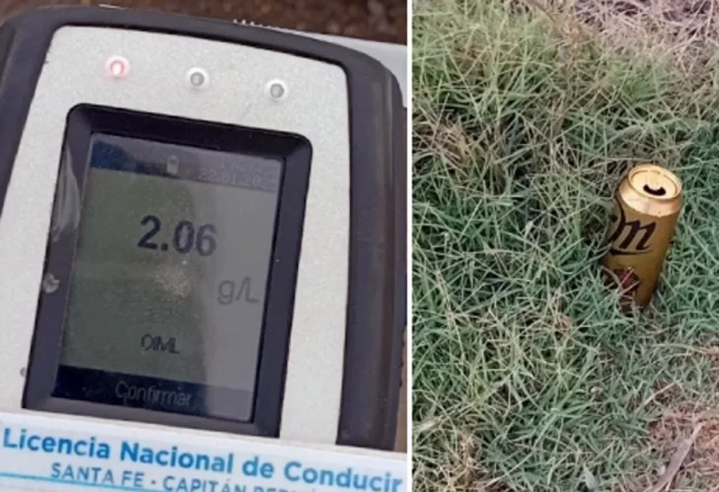Conductor ebrio abre cerveza y desafía a agentes en medio de control de alcoholemia