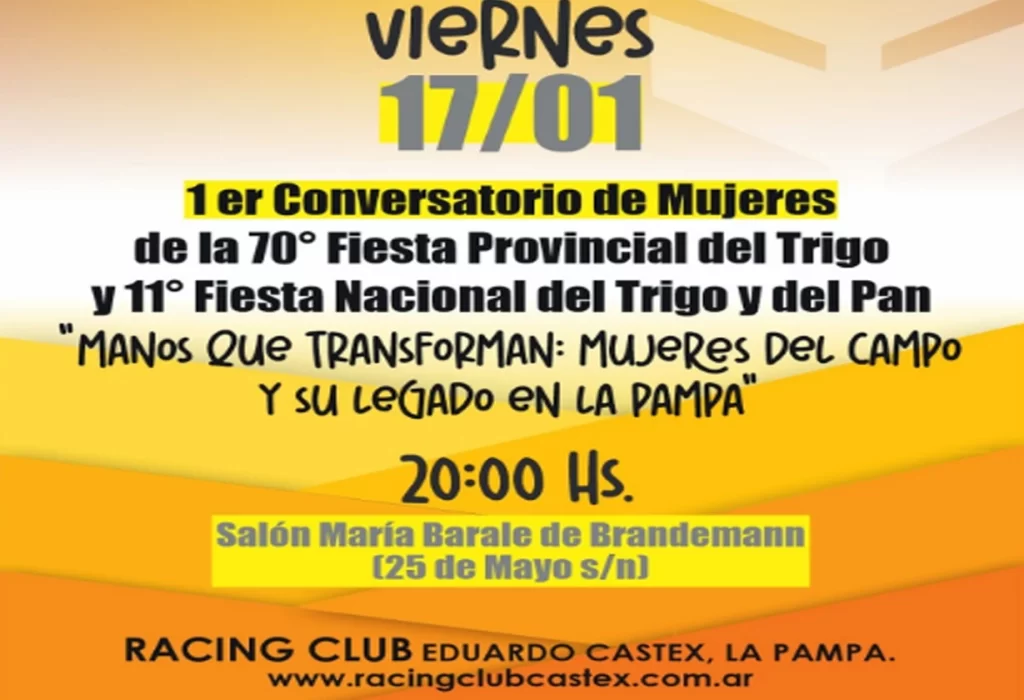 Racing Club invita al Primer Conversatorio sobre el Legado de Mujeres del Agro