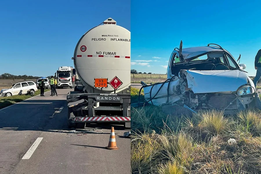 Choque en la Ruta 35 dejó dos heridos graves
