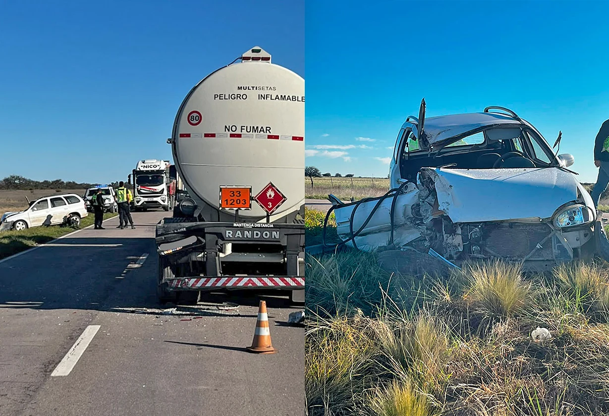 Choque en la Ruta 35 dejó dos heridos graves