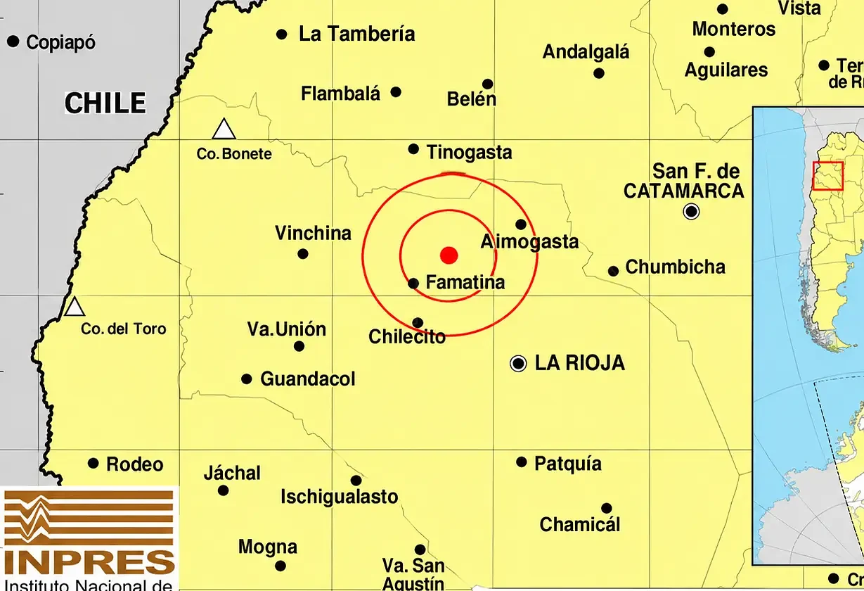 Sismo de 5,4 sacudió La Rioja