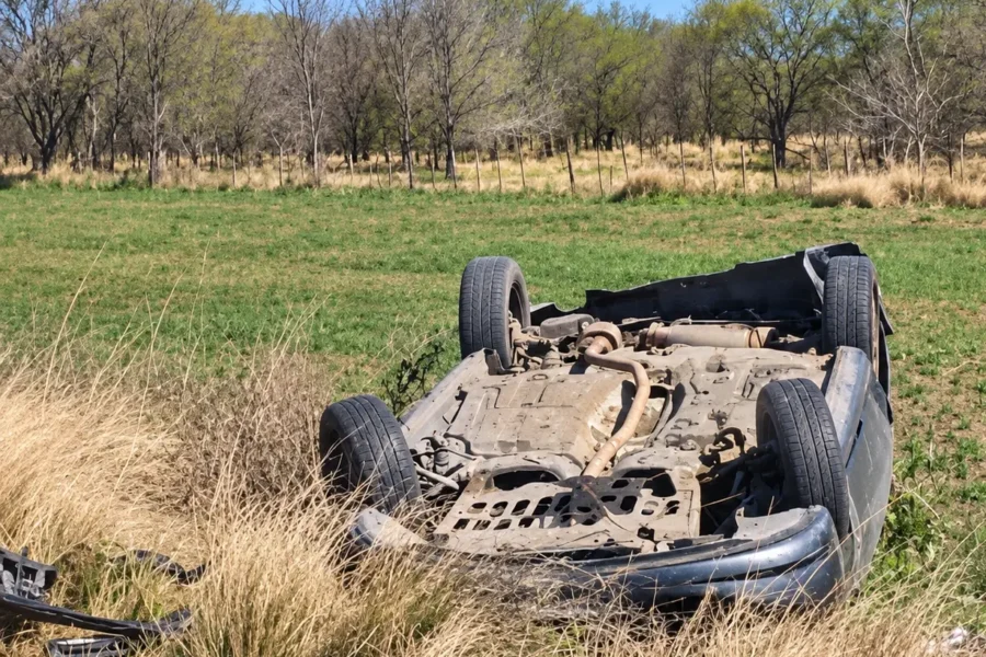 Vuelco en la Ruta 35 cerca de Del Campillo