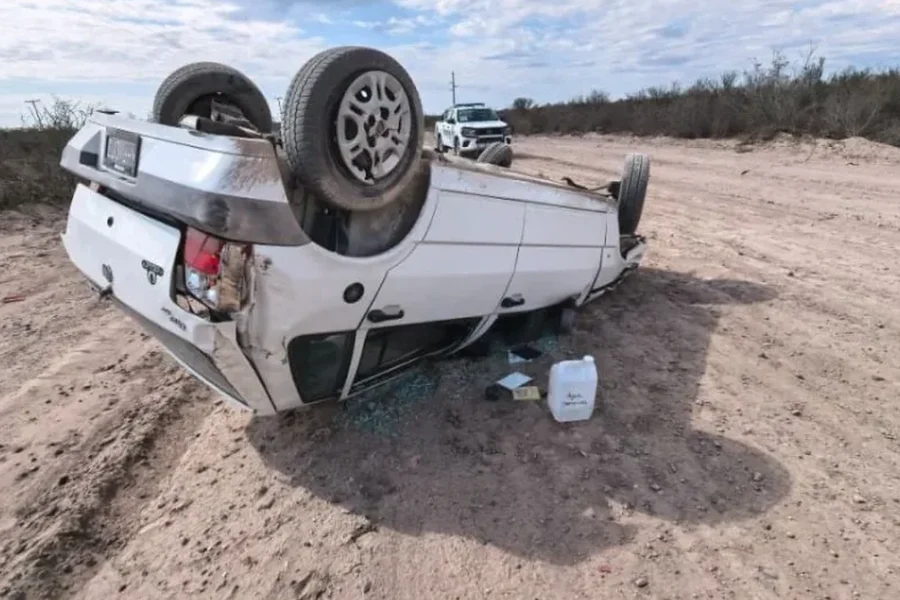 Vuelco en la Ruta Provincial 57 cerca de Pichi Mahuida