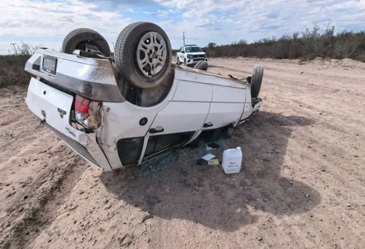 Vuelco en la Ruta Provincial 57 cerca de Pichi Mahuida