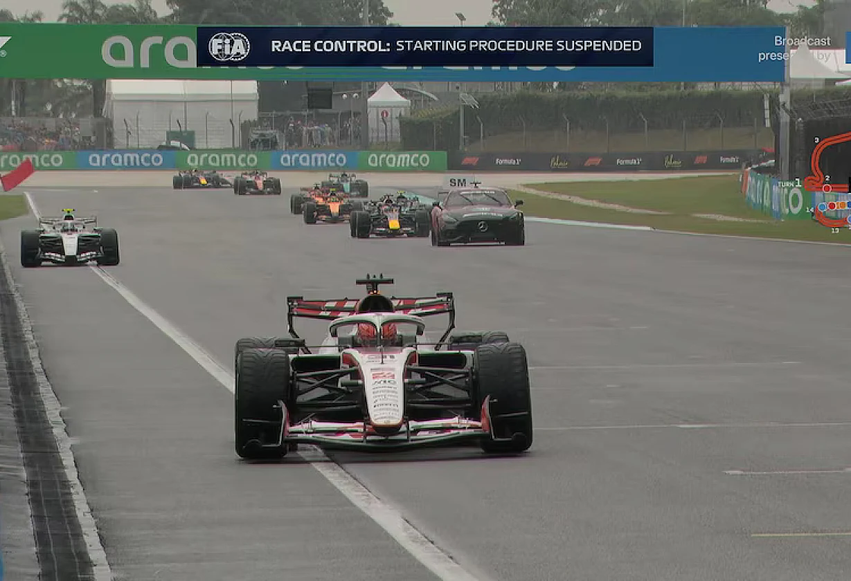 Caos en el GP de Baréin por fallas bajo la lluvia