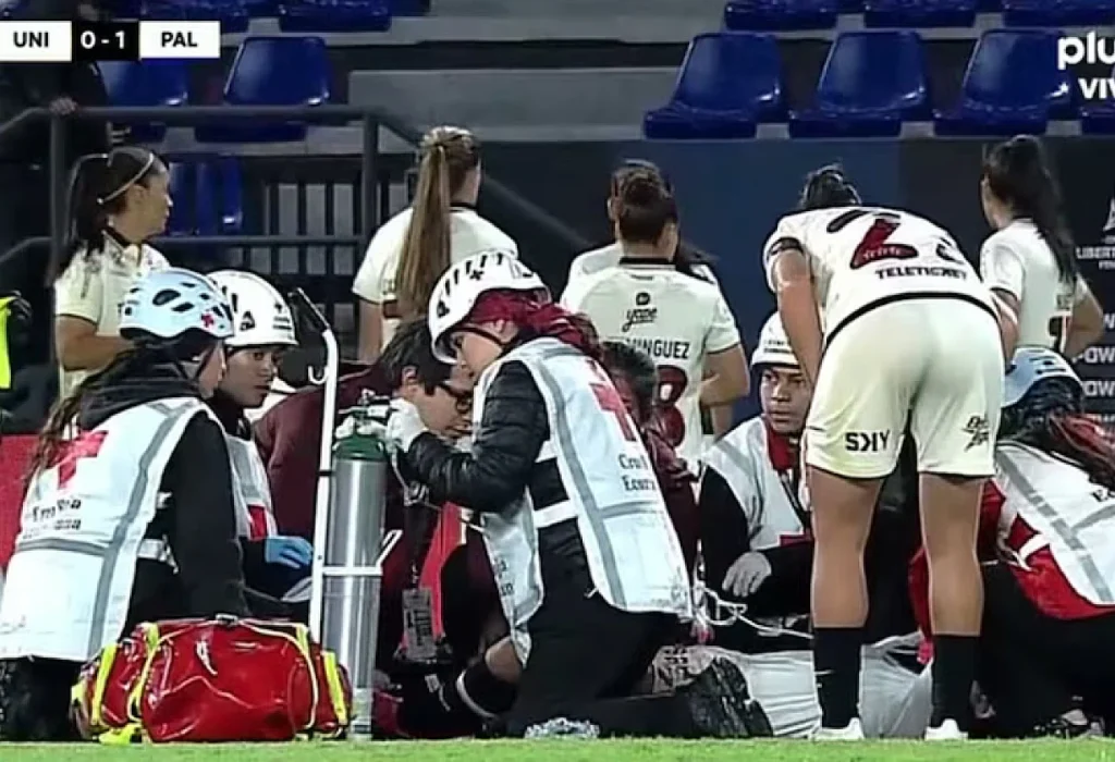 Milagros Rolón salió con oxígeno ante Palmeiras