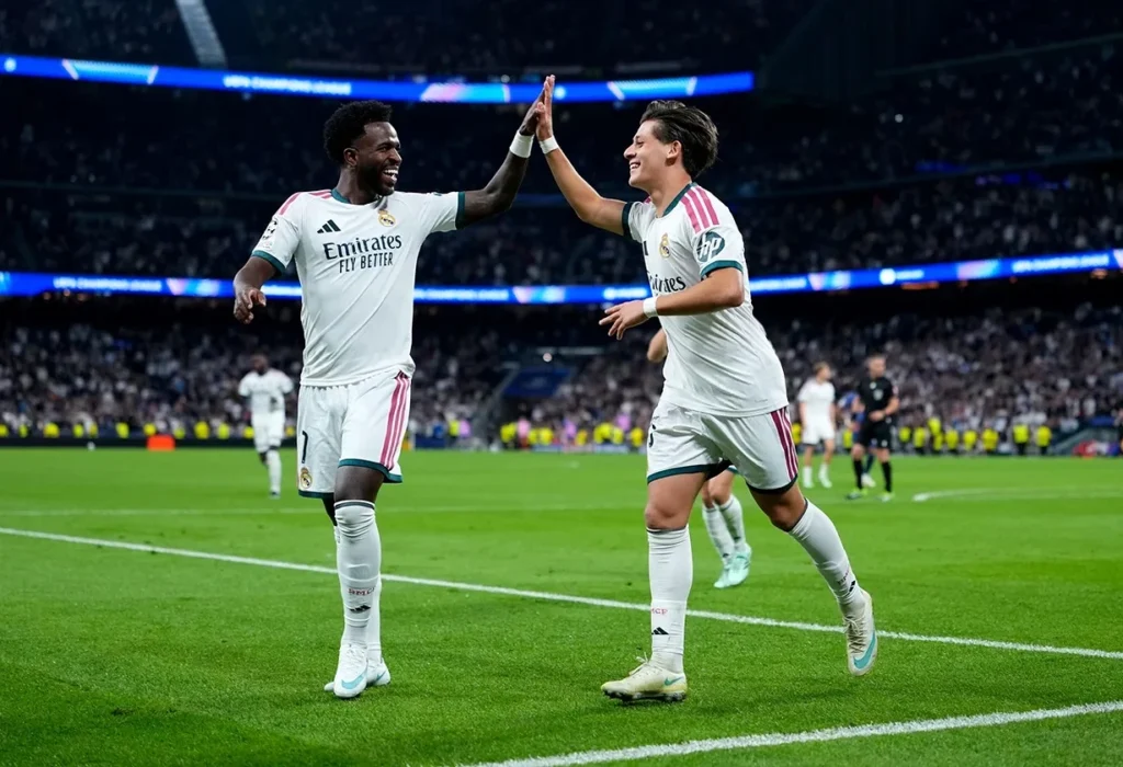 Real Madrid goleó al Leipzig y lidera en Champions